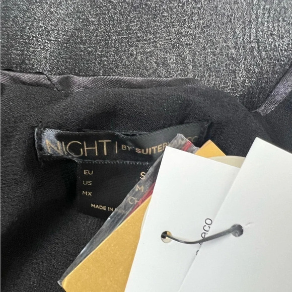 NWT Suite Blanco Woman Silver Black Mini Dress Size M Holidays Party Cocktail - Picture 10 of 11